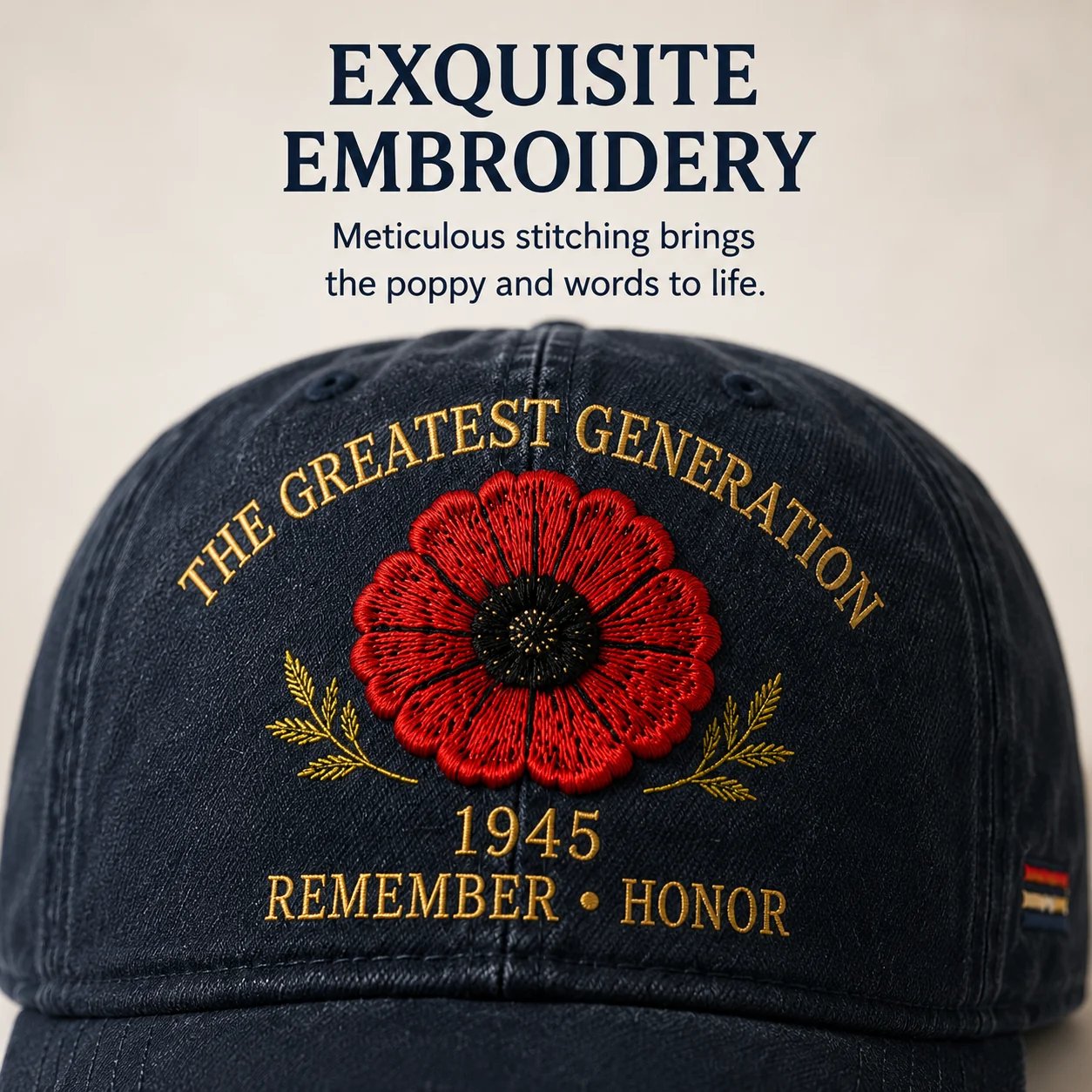 Detailed memorial poppy embroidery Detailed memorial poppy embroidery