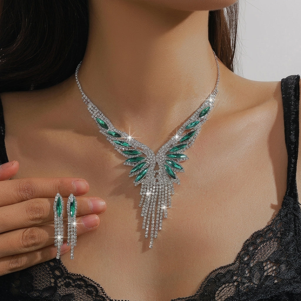 Elegant Wing Necklace & Earrings Set ✨