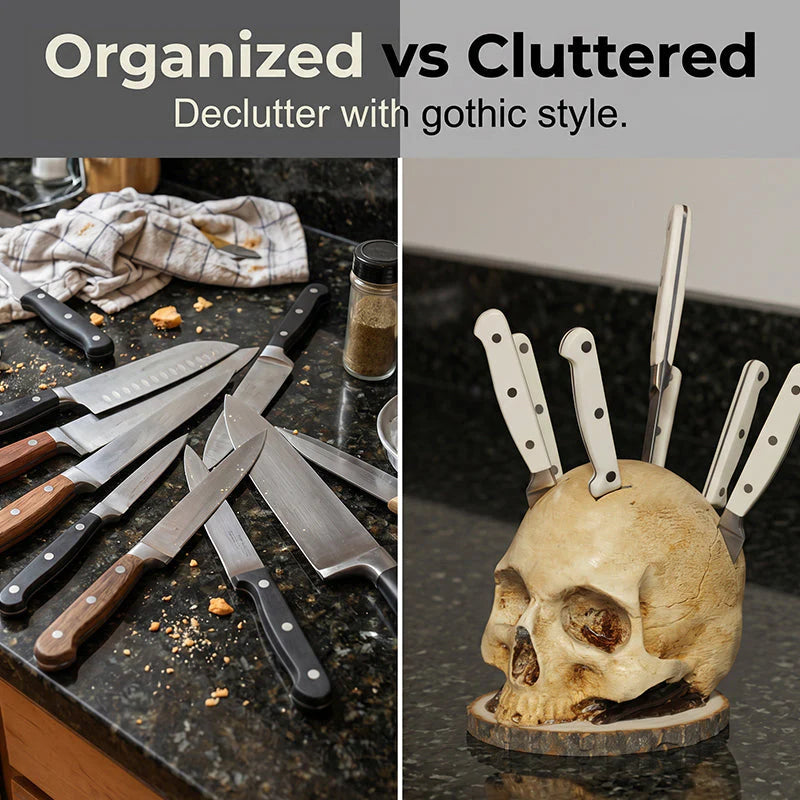 Creative Skull Knife Holder Kitchen Decor