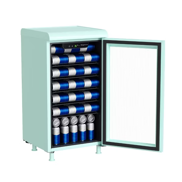 Tansharks Retro Beverage Refrigerator with Serving Surface