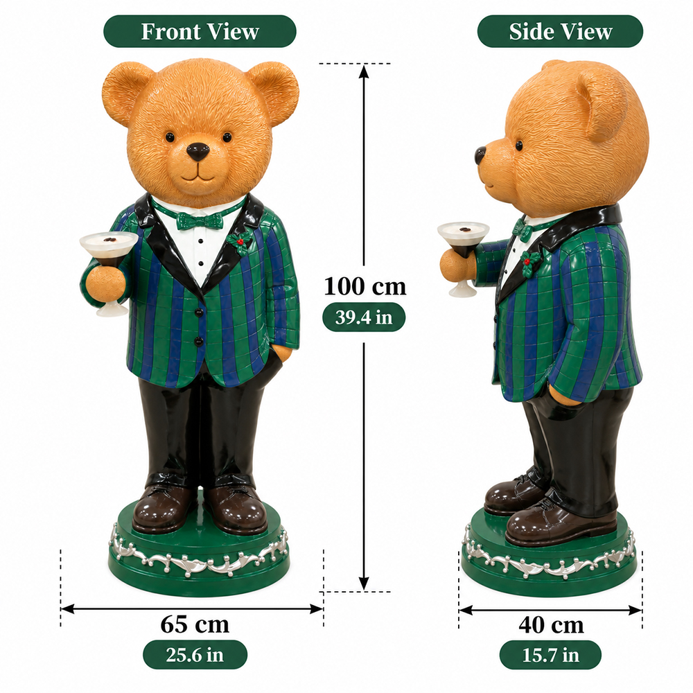 TANSHARKS Gentleman Bear Figurine