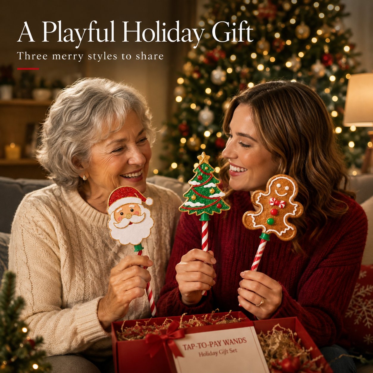🔮🎄3-Wand Christmas Tap-to-Pay Holiday Set