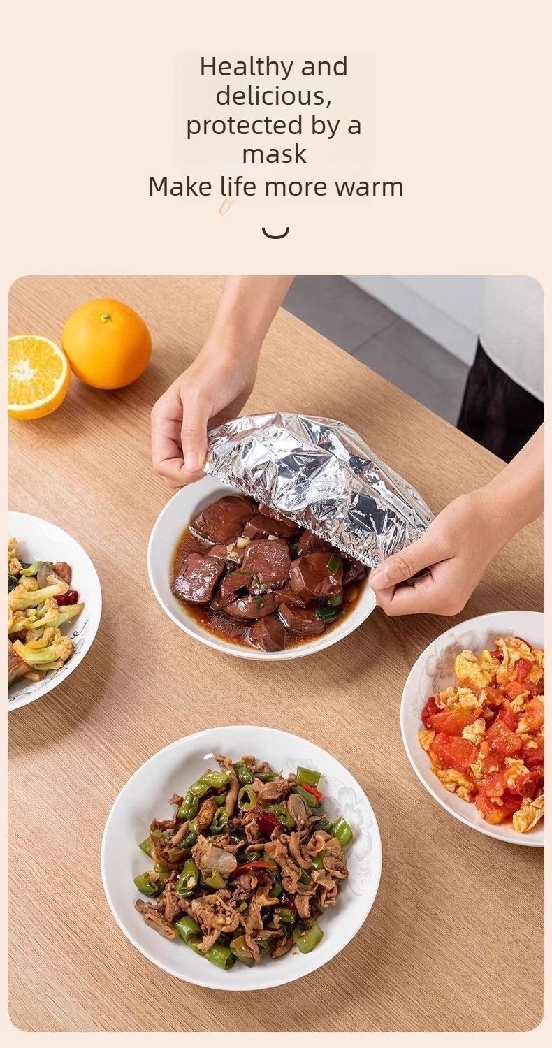 Home dining table & food container aluminum foil heat-retaining cover, kitchen food insulation and freshness keeping, high-quality aluminum foil.