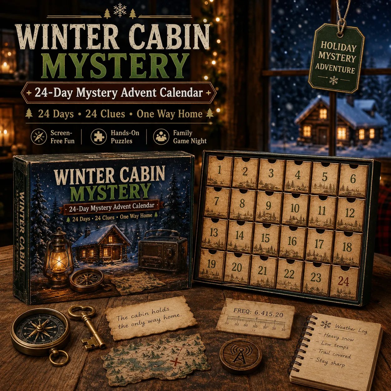 ⏳ Last Day 49% OFF – 🎄24-Day Mystery Adventure Advent Calendar🧩
