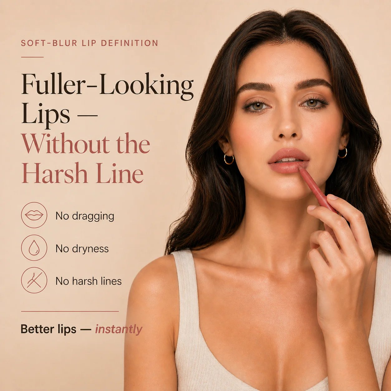 HISTONE Easy Glide Lip Liner fuller-looking lips result