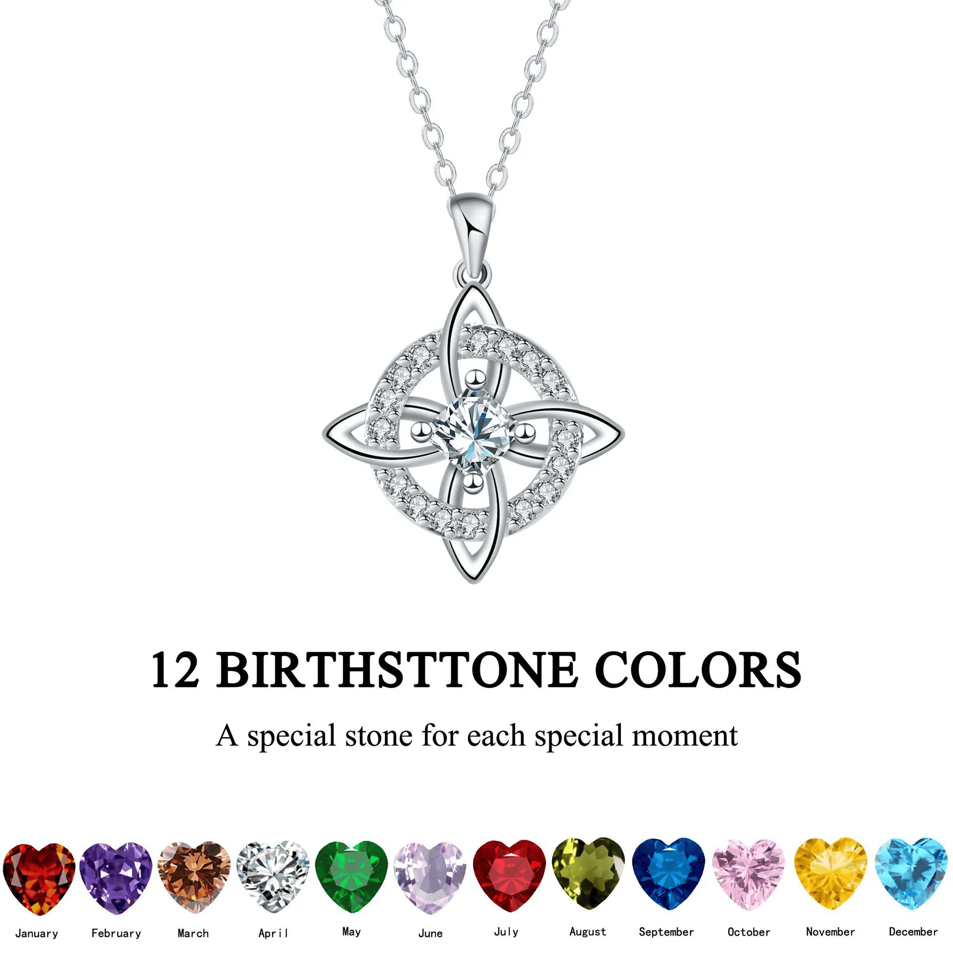 🔥Mystical Birthstone Witches Knot Necklace – 🔮💞Protect Your Loved Ones