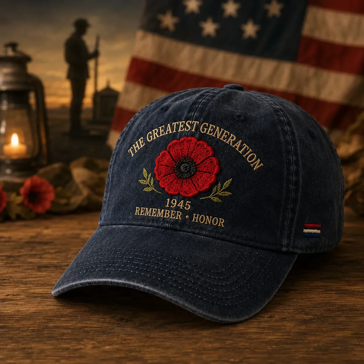 The Greatest Generation 1945 Memorial Poppy Cap – Remember & Honor（The best gift for a good friend🎁）