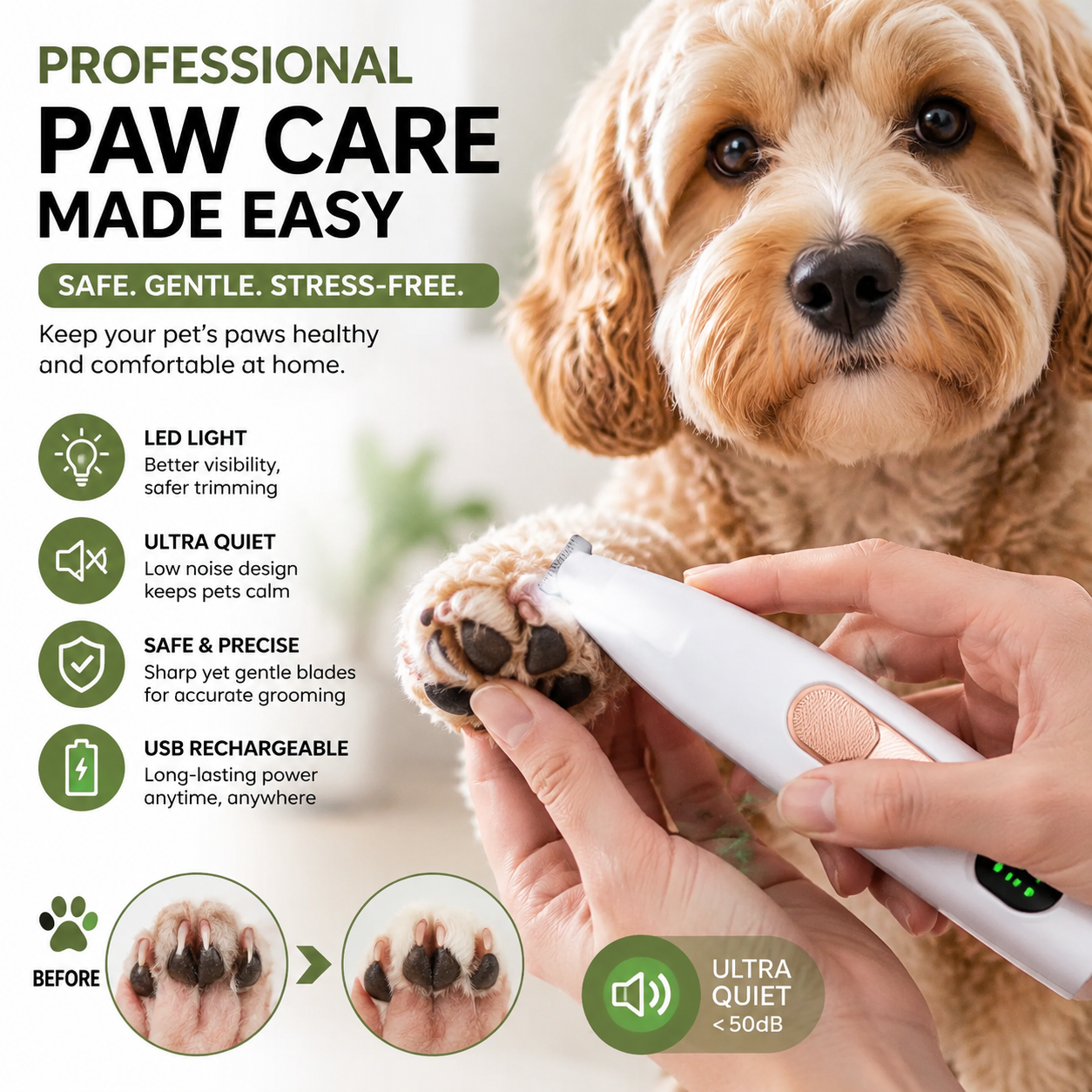 Quiet • Safe • Precise Grooming at Home 🐾