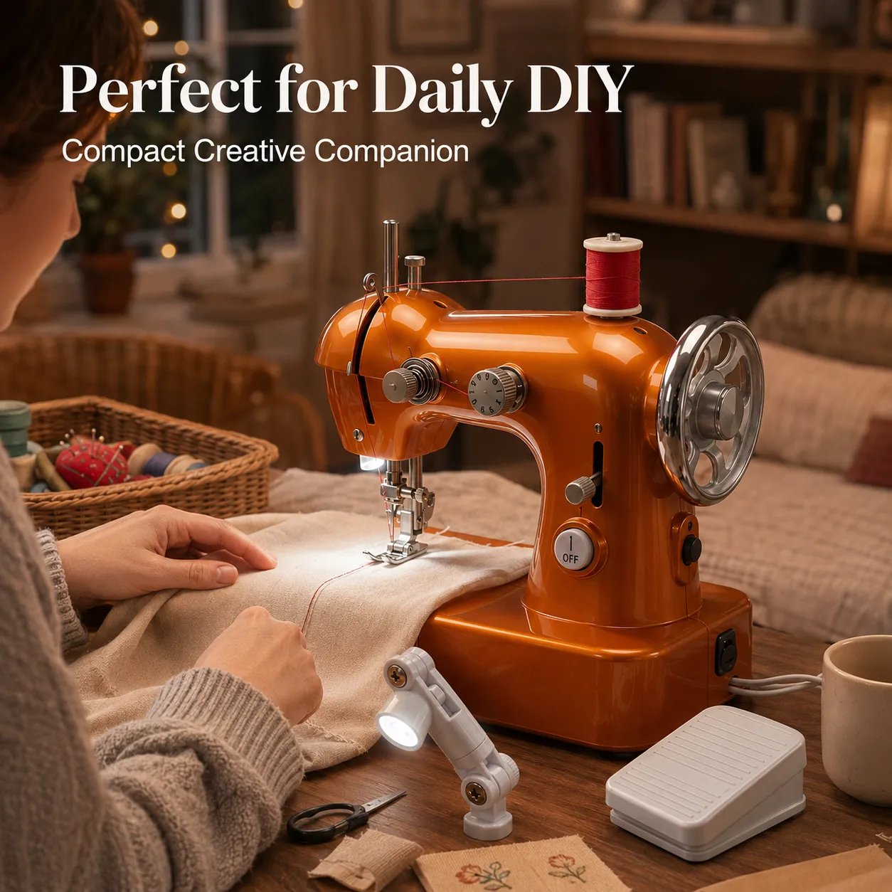 🧵🧡Vintage Elegance Mini Portable Sewing Machine