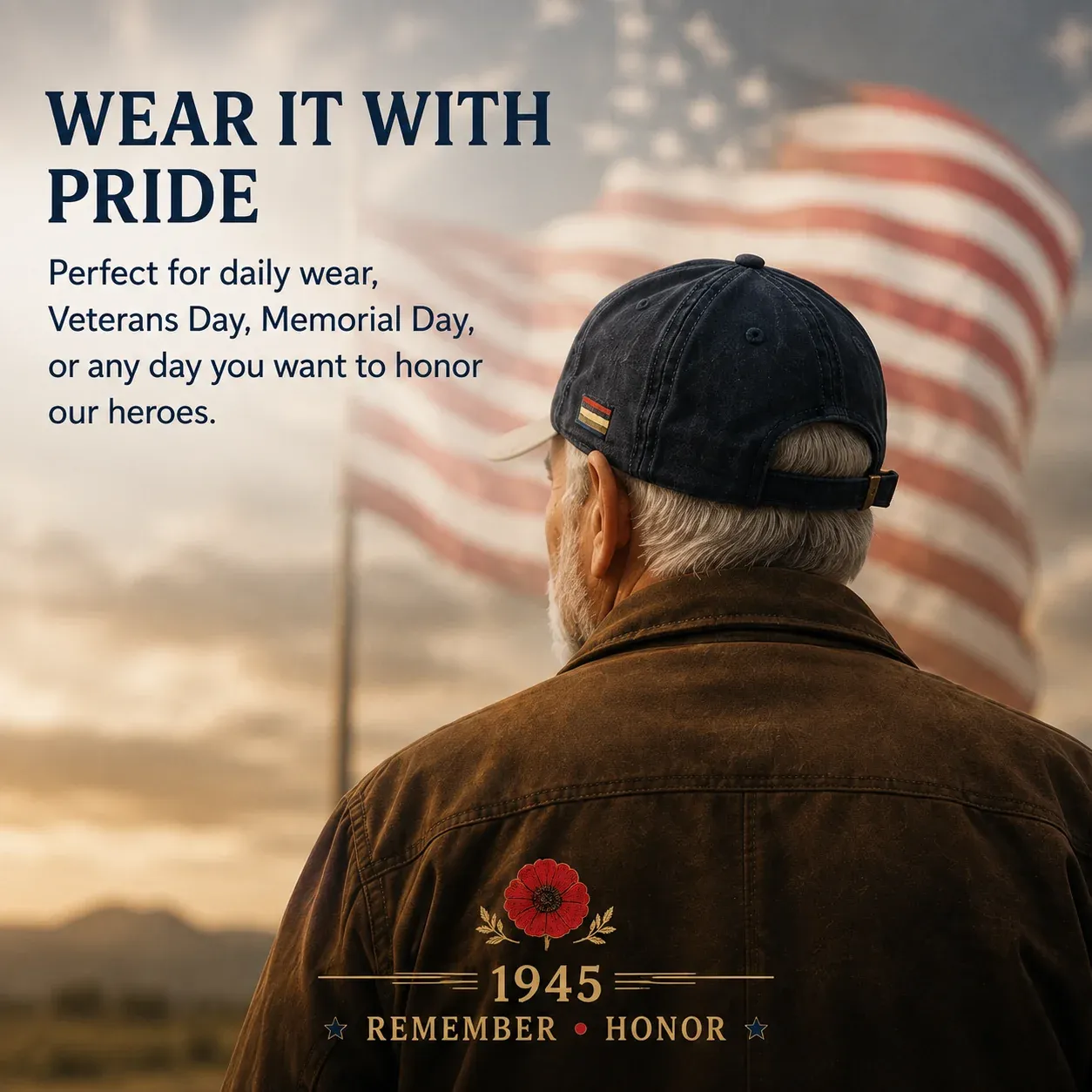 The Greatest Generation 1945 Memorial Poppy Cap – Remember & Honor（The best gift for a good friend🎁）