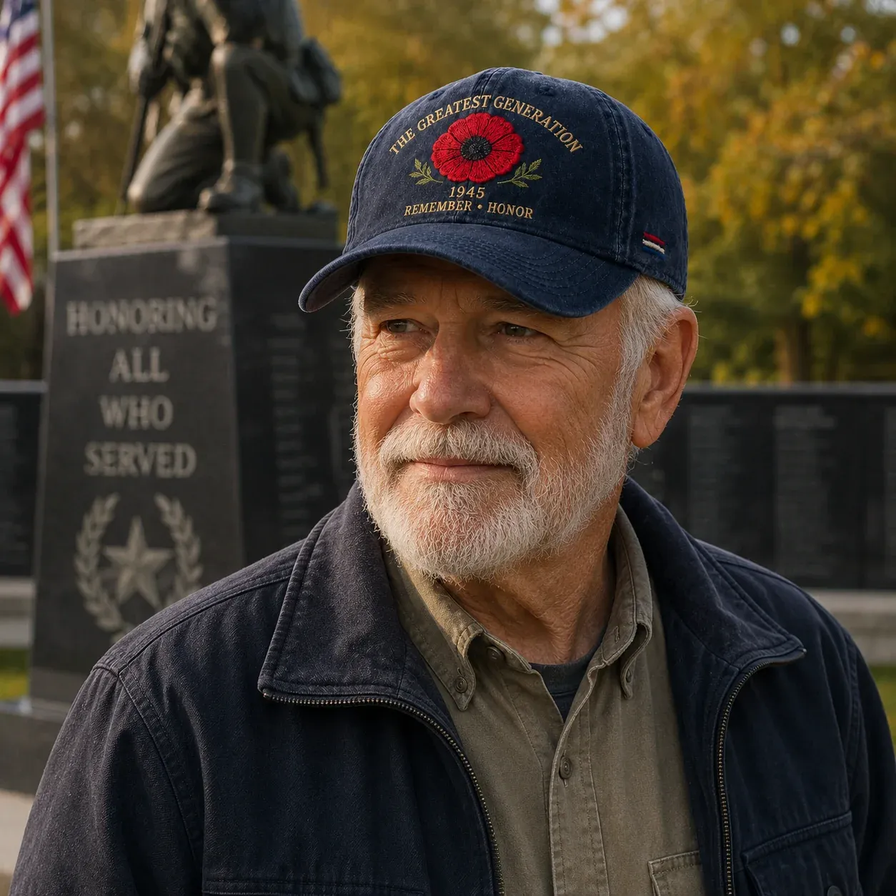 The Greatest Generation 1945 Memorial Poppy Cap – Remember & Honor（The best gift for a good friend🎁）