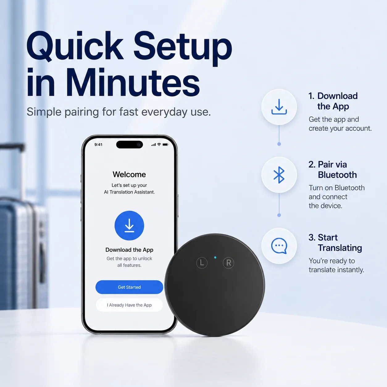 🎉 AI Language Translator Device – Real-Time Two-Way Voice Translator with Multi-Language Support
