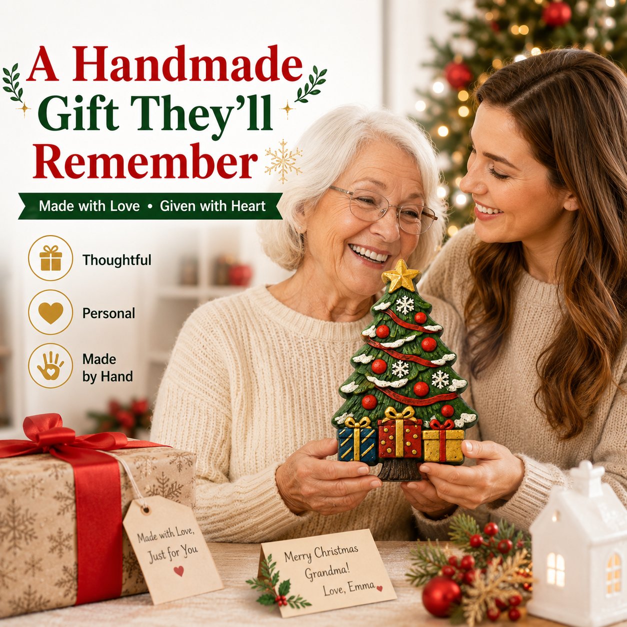🔥 HOT SALE 🔥🔥 LAST DAY 49% OFF – 🎄 DIY Christmas Tree Mold & Paint Craft Kit | Reusable 3D Mold with 8 Acrylic Paints, 2 Brushes & Festive Detail Guide 🎨✨