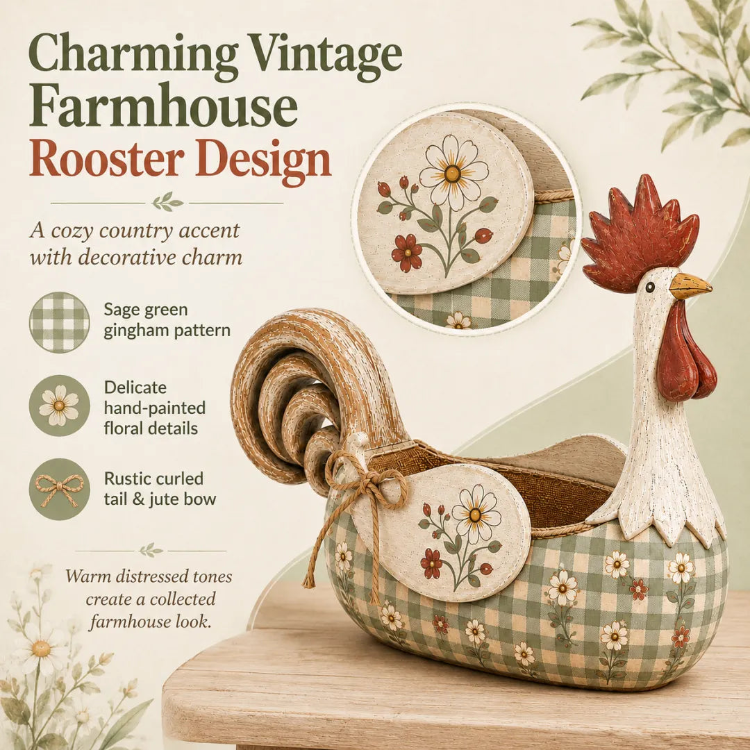 🔥Vintage Farmhouse Rooster Utensil Holder  (Free shipping)
