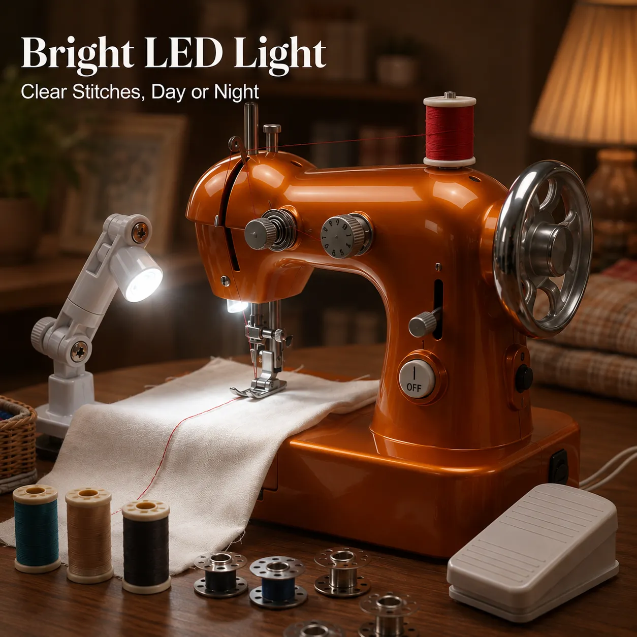 🧵🧡Vintage Elegance Mini Portable Sewing Machine