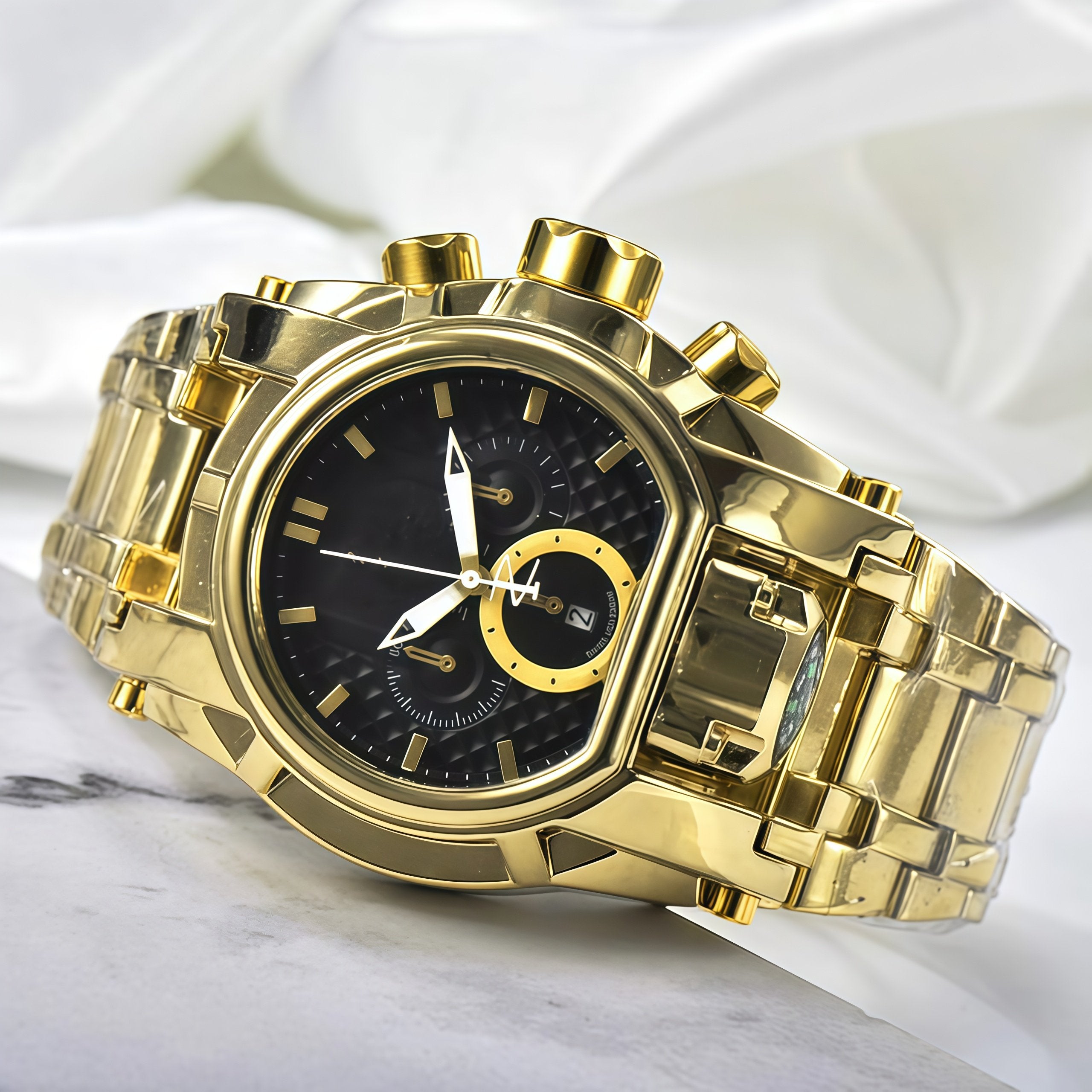 Large dial compass sports watch⌚️Fashion Casual Stainless Steel Wristwatch