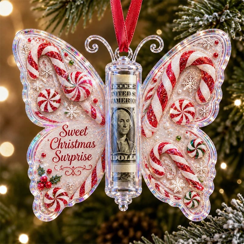 🎀🎀💵 Christmas Cash Gift Butterfly Ornament – Holiday Money Holder Keepsake 🎄✨