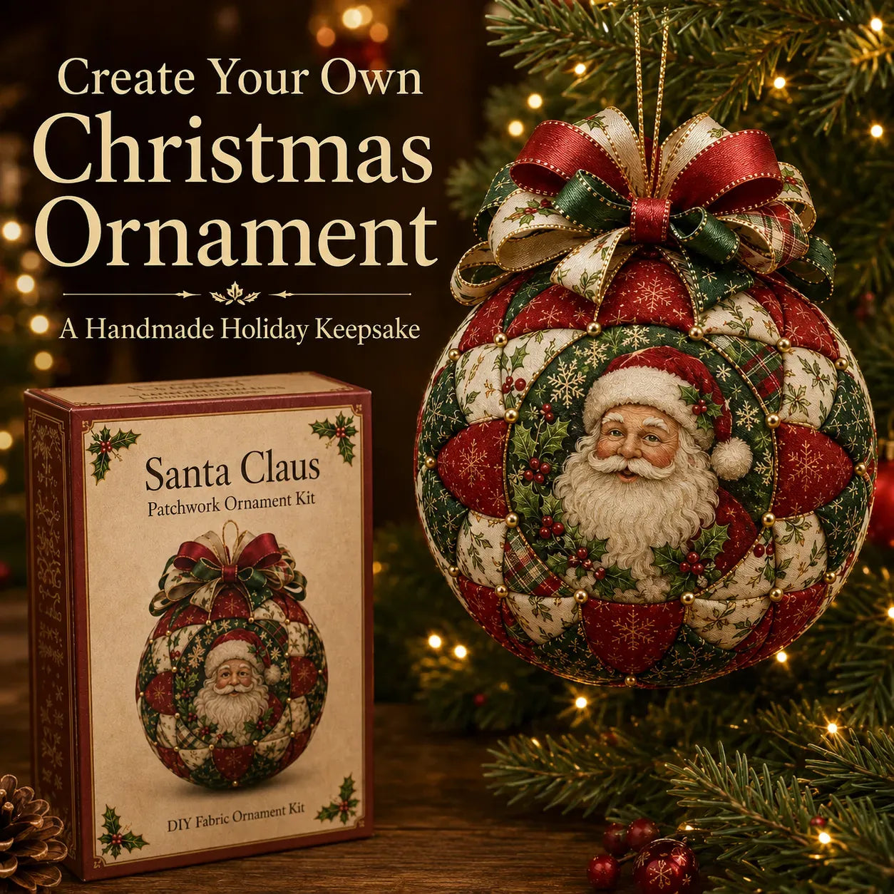 ❤Beginner-Friendly🎄Christmas Classics Patchwork Ornament DIY Kit