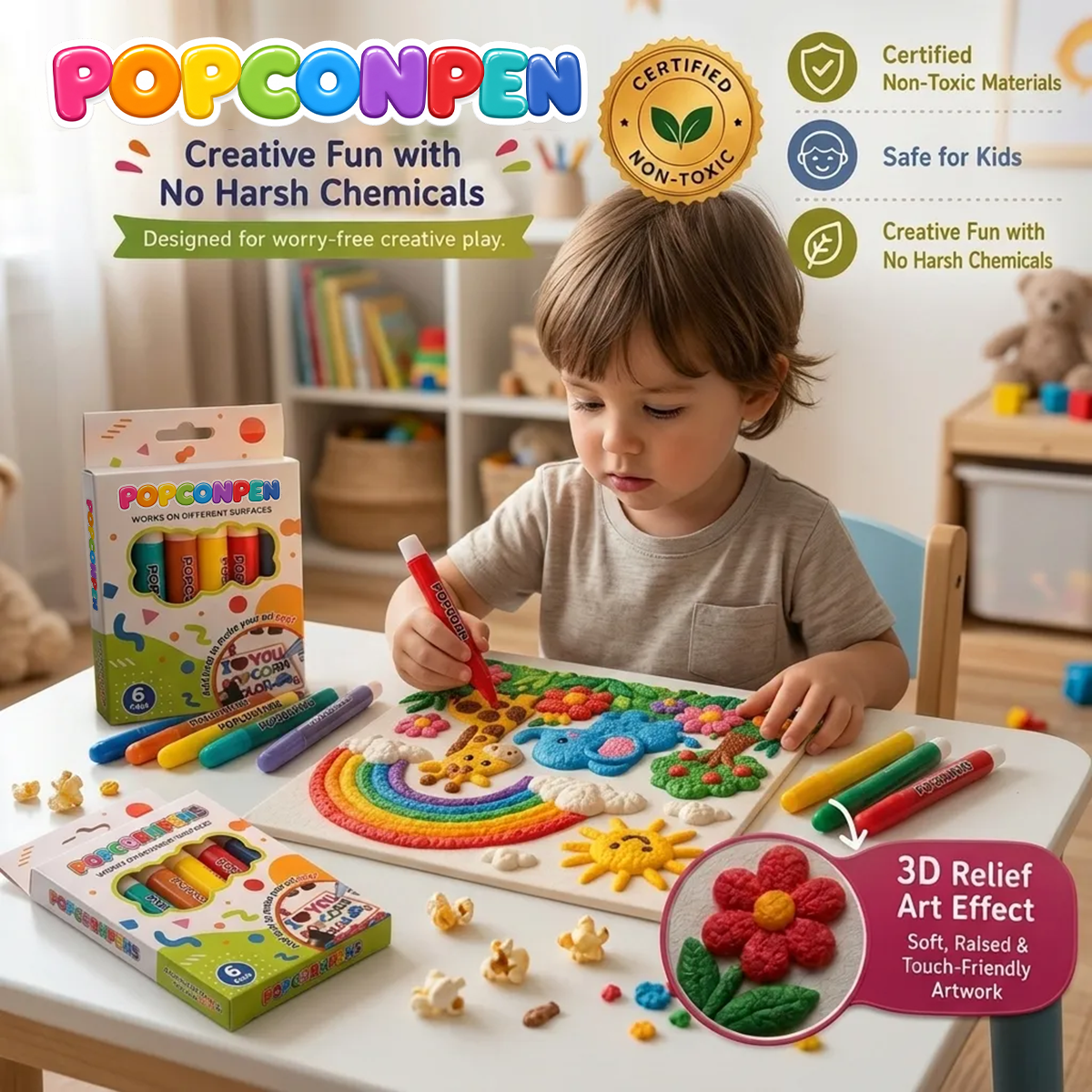 🔥Last Day Promotion 60% OFF 🖍️3D Relief Art Pen – Turn Flat Drawings Into Touchable 3D Art
