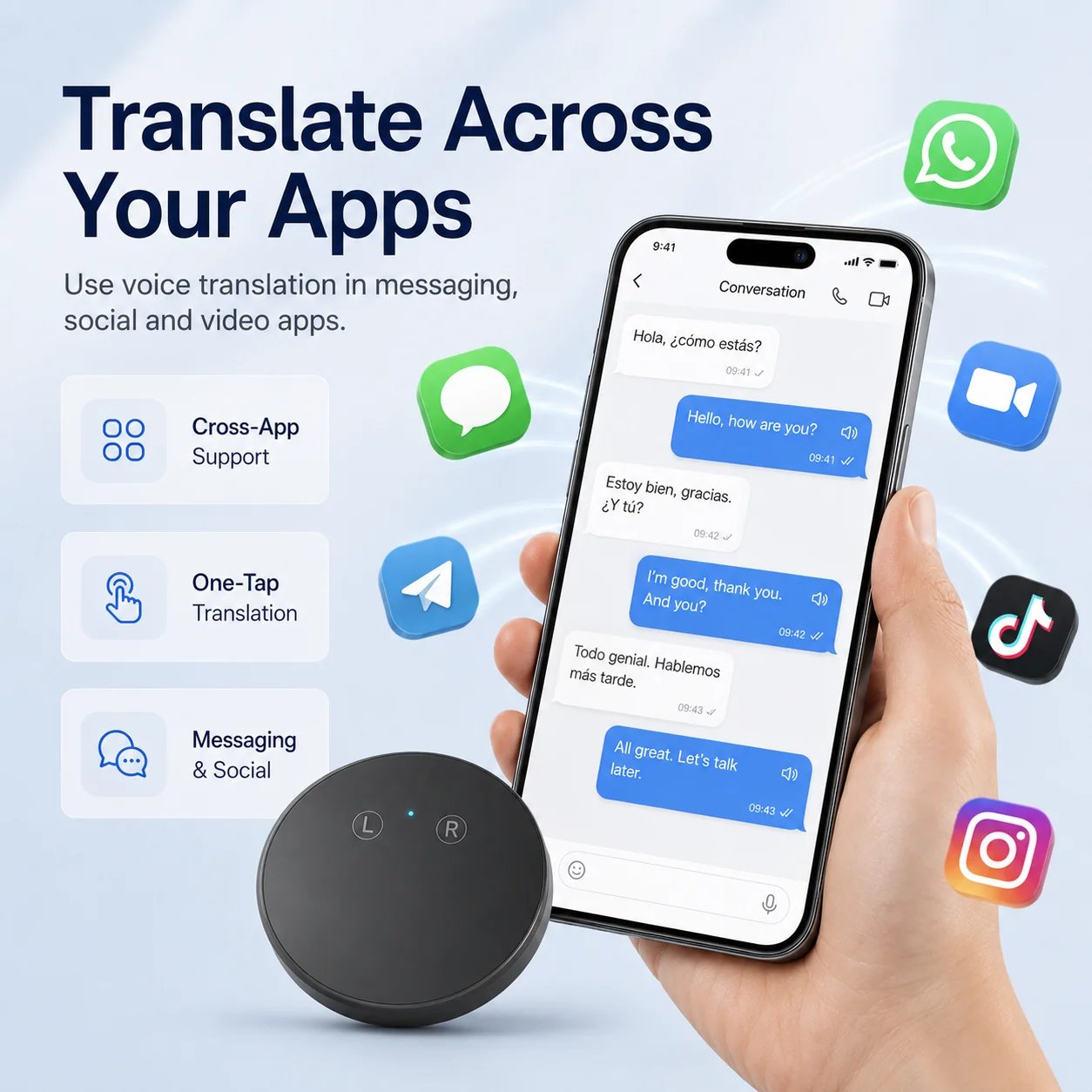 🎉 AI Language Translator Device – Real-Time Two-Way Voice Translator with Multi-Language Support