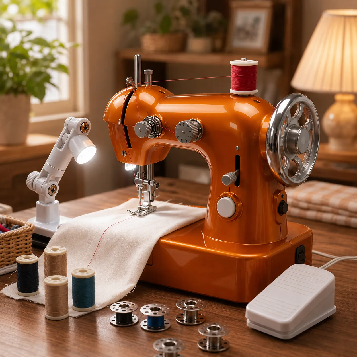 🧵🧡Vintage Elegance Mini Portable Sewing Machine