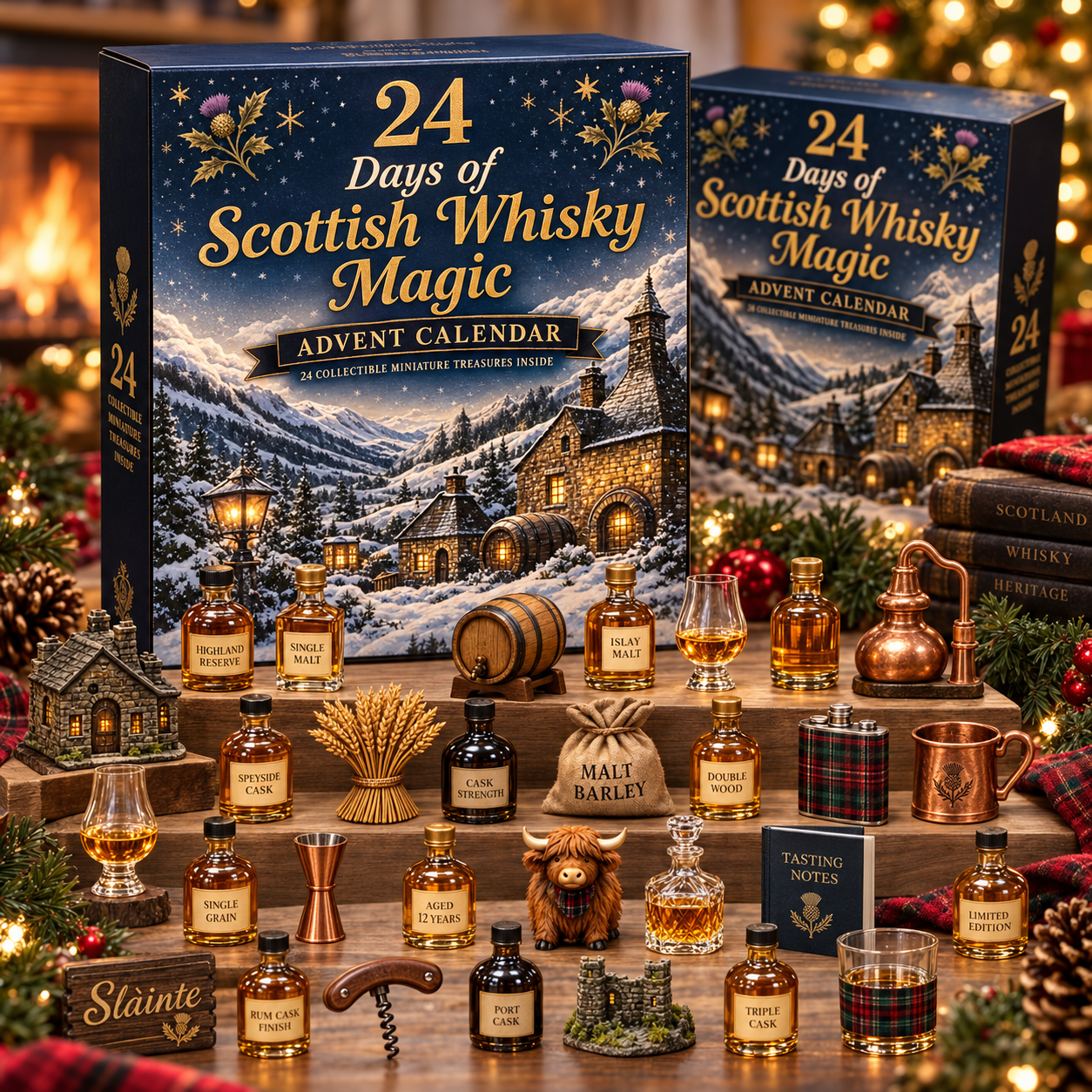 🥇2026 Days of Scottish Whisky Magic Blind Box - 24-Day Festive Countdown, Scottish Whisky-Themed Collectible Figures Blind Box - Gift For Whisky Lovers