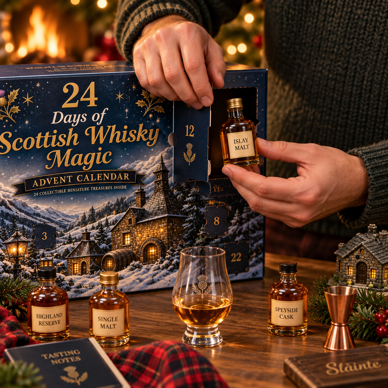 🥇2026 Days of Scottish Whisky Magic Blind Box - 24-Day Festive Countdown, Scottish Whisky-Themed Collectible Figures Blind Box - Gift For Whisky Lovers