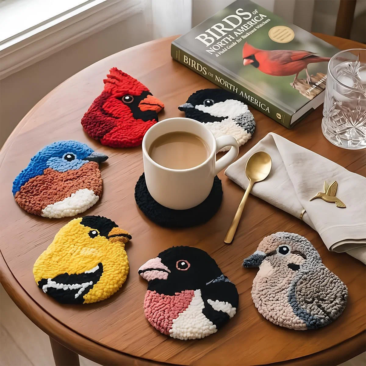 Little Bird Punch Needle Coaster Kit – DIY Set of 6