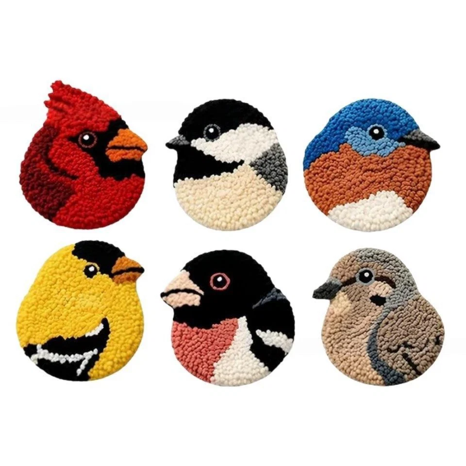 Little Bird Punch Needle Coaster Kit – DIY Set of 6