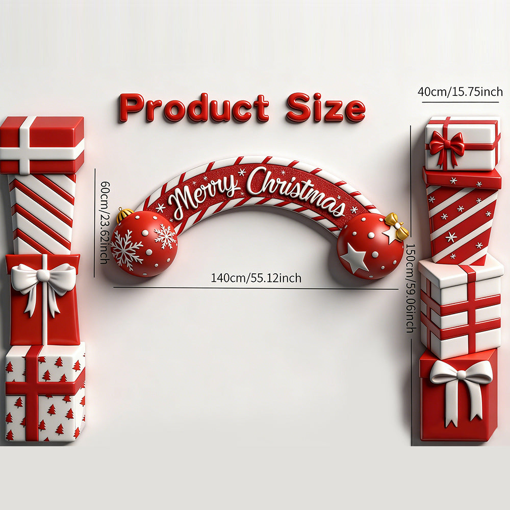 3D Effect Halloween & Christmas Front Door Frame Archway Banner – Seasonal Party Porch Decor