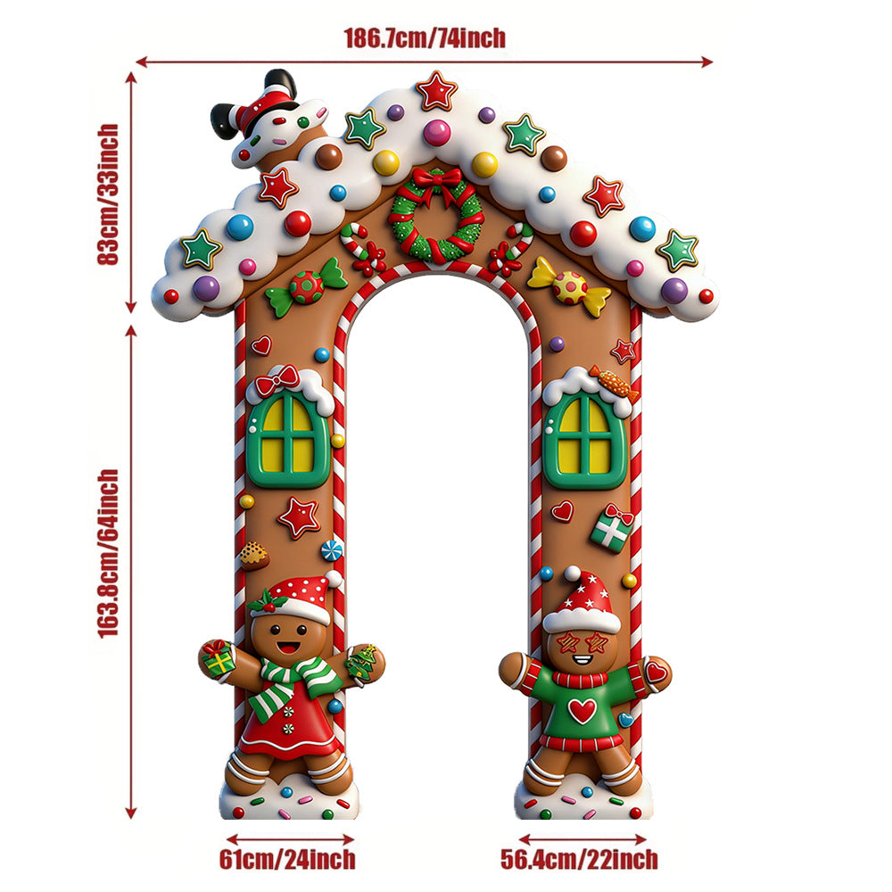 3D Effect Halloween & Christmas Front Door Frame Archway Banner – Seasonal Party Porch Decor