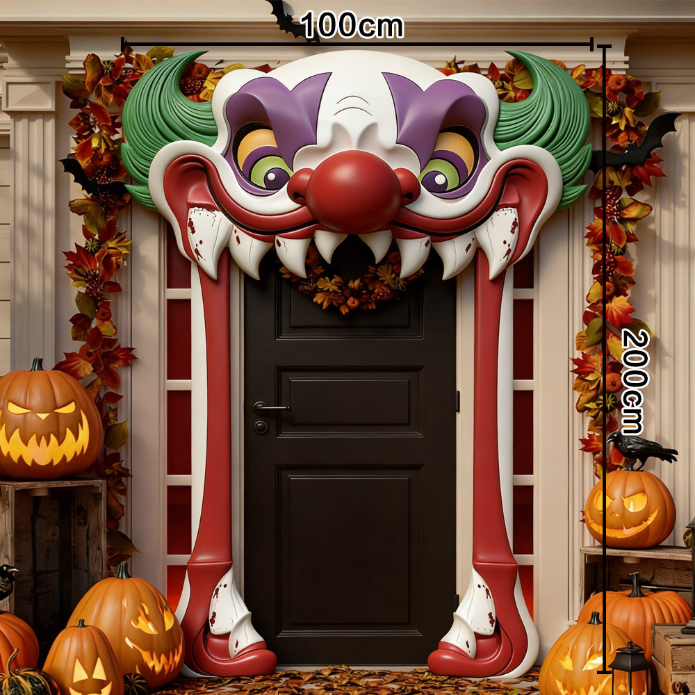 3D Effect Halloween & Christmas Front Door Frame Archway Banner – Seasonal Party Porch Decor