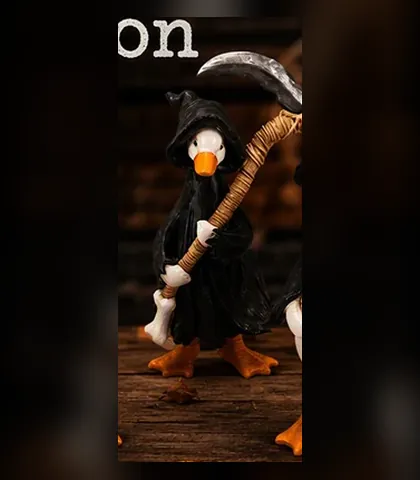 Scythe Duck Halloween figurine
