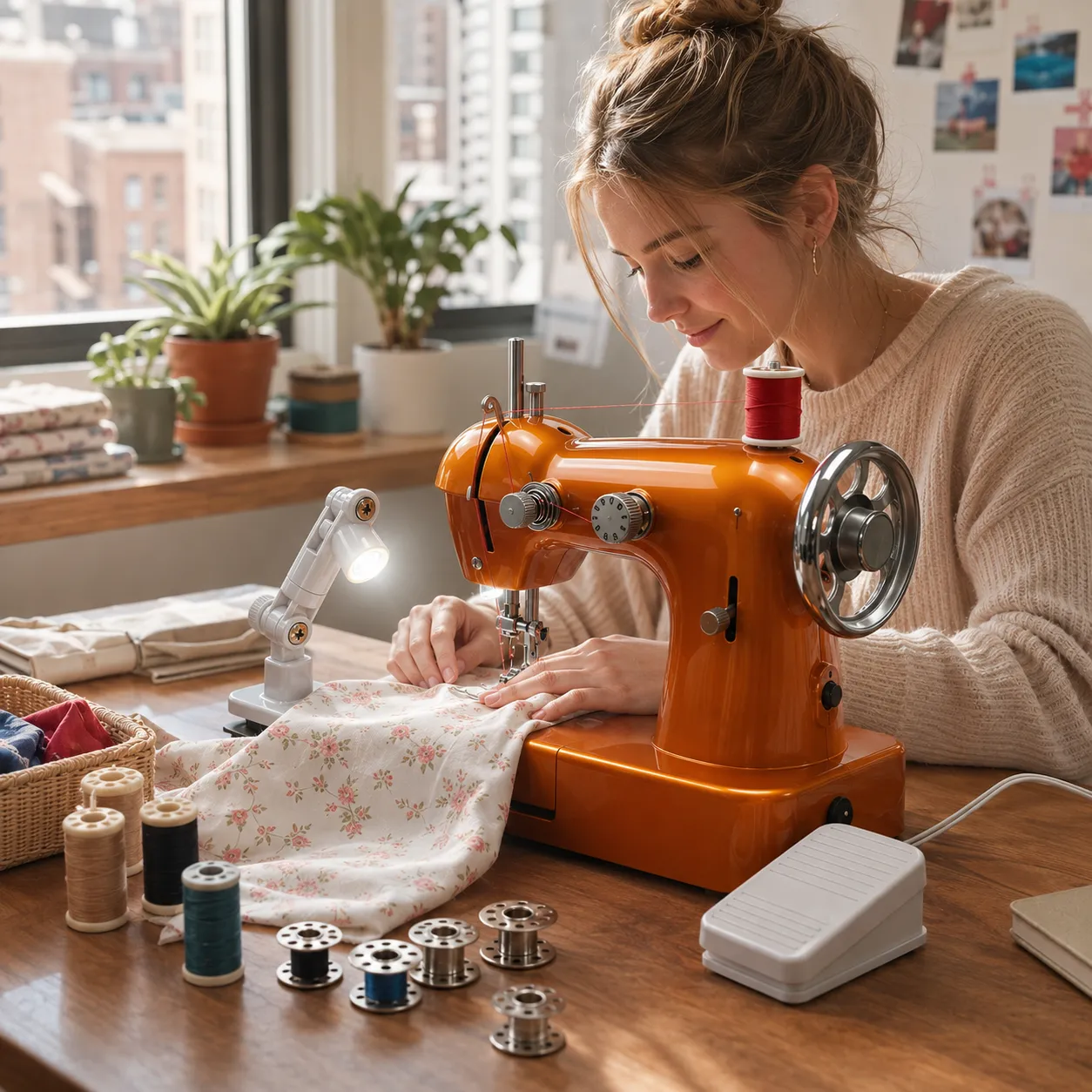 🧵🧡Vintage Elegance Mini Portable Sewing Machine