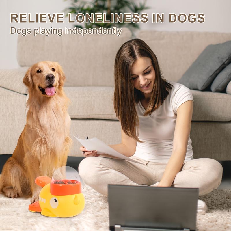 🎉🔥 Yellow Duck-Shaped Interactive Pet Feeder