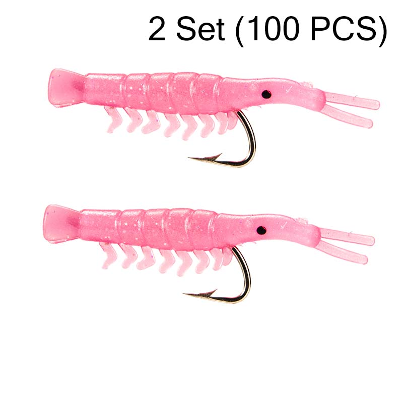 🥳2026 HOT SALE🥳💞50K+ SOLD!🐟💪 50% OFF! 50PCS Soft Shrimp Lures – Realistic texture, sharp hidden hooks. Works in rivers, lakes & sea. No more missed strikes! 🏆🎣