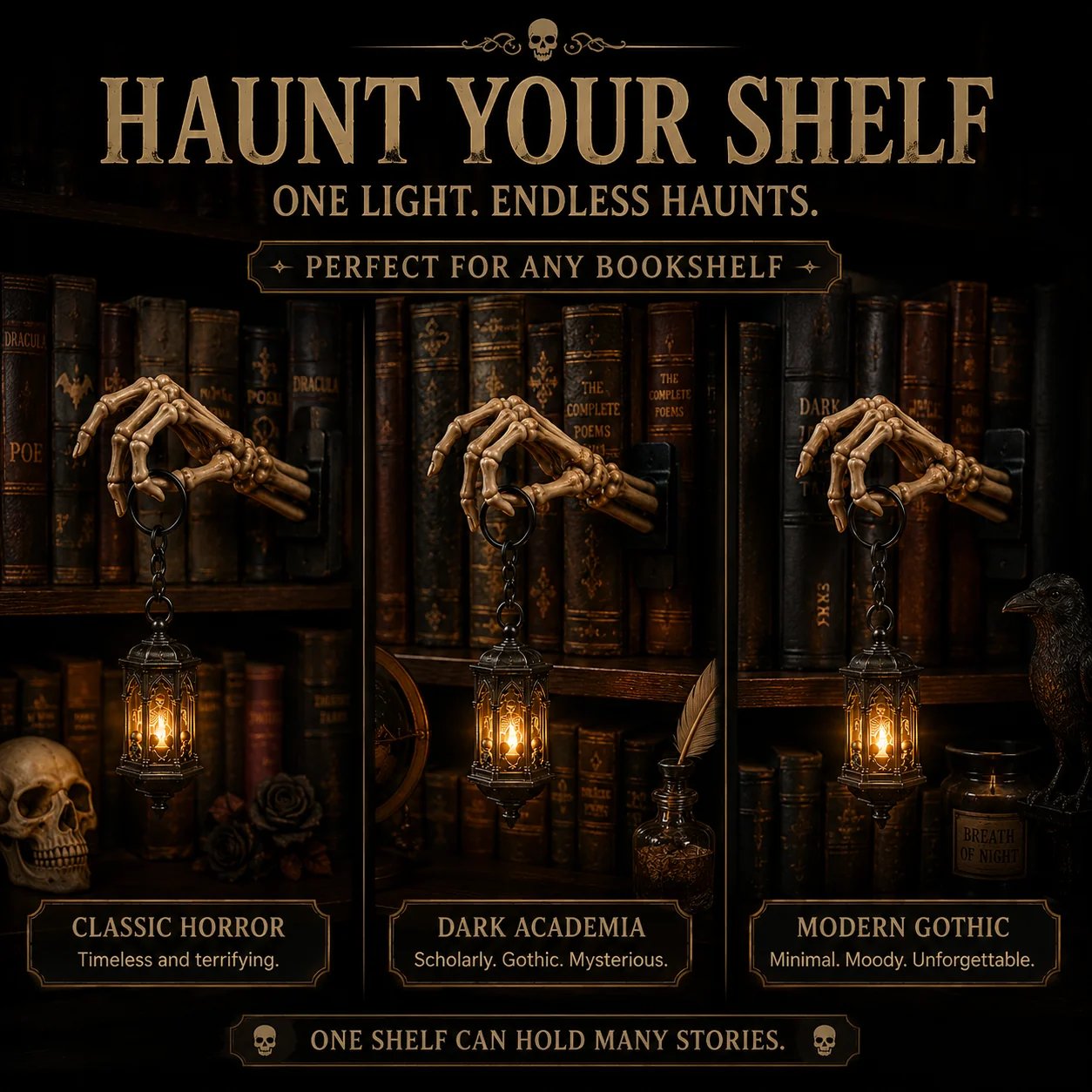 💀Skeleton Hand Lantern Shelf Light