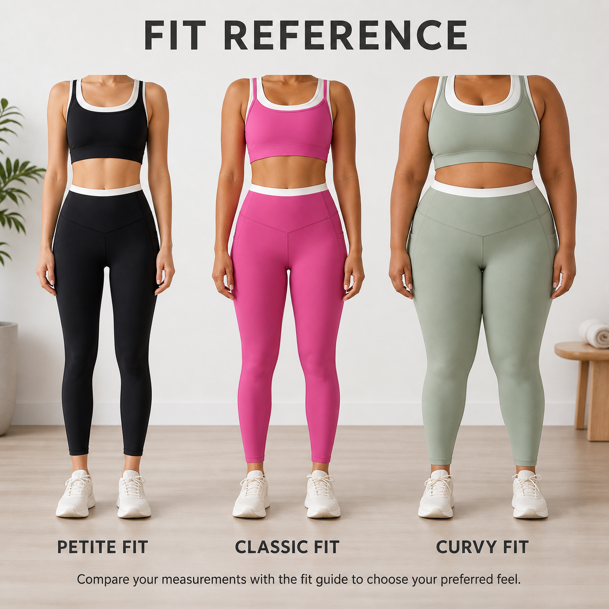 Women's Color-Block Sports Bra & High-Waisted 7/8 Pocket Leggings Set Bundle