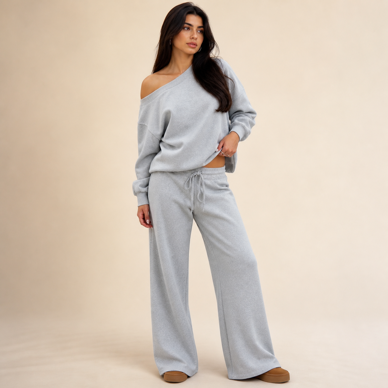 Women's Off-Shoulder Jumper & Pants Set