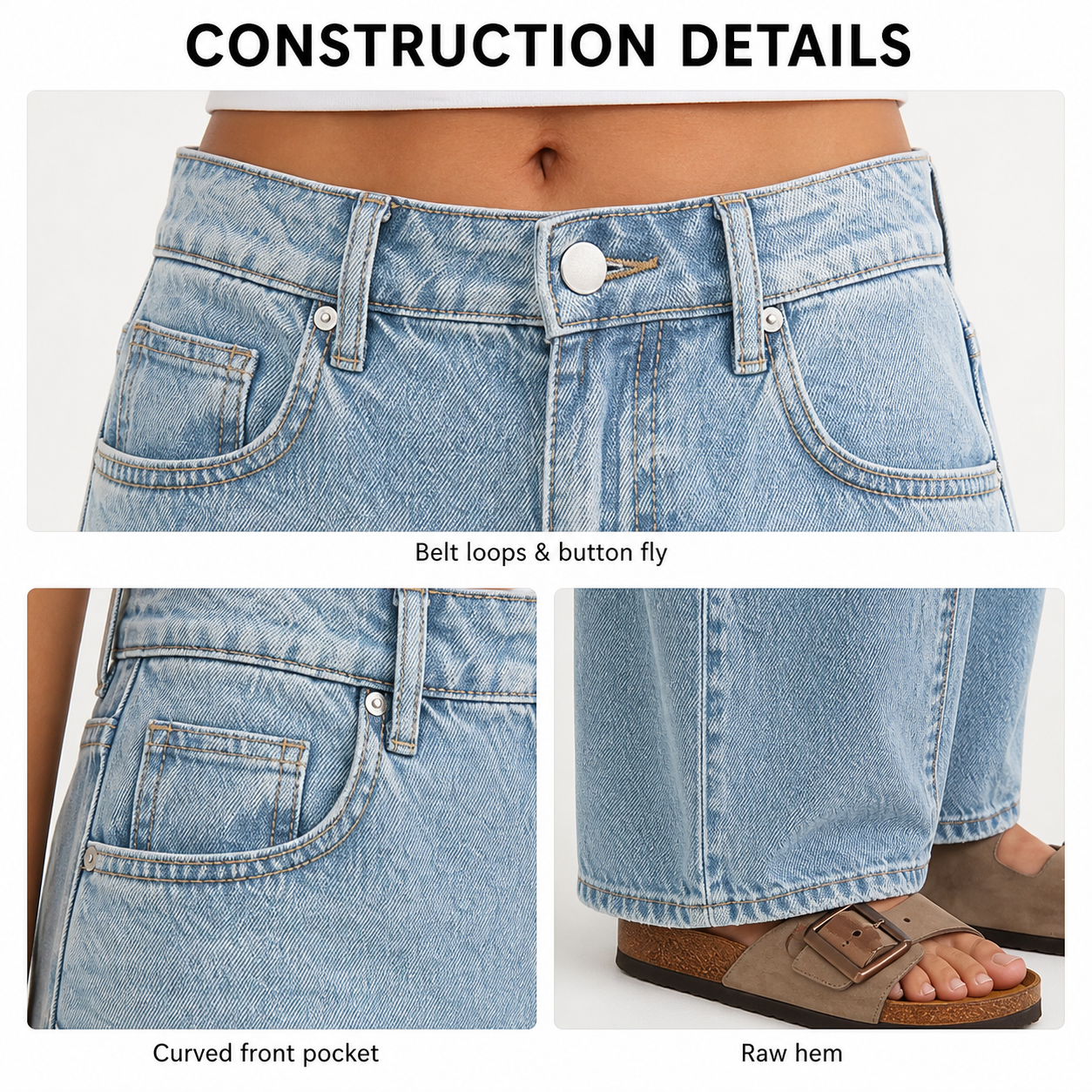 Women's High-Waisted Barrel Jeans, 8/16 PCS Color Sets