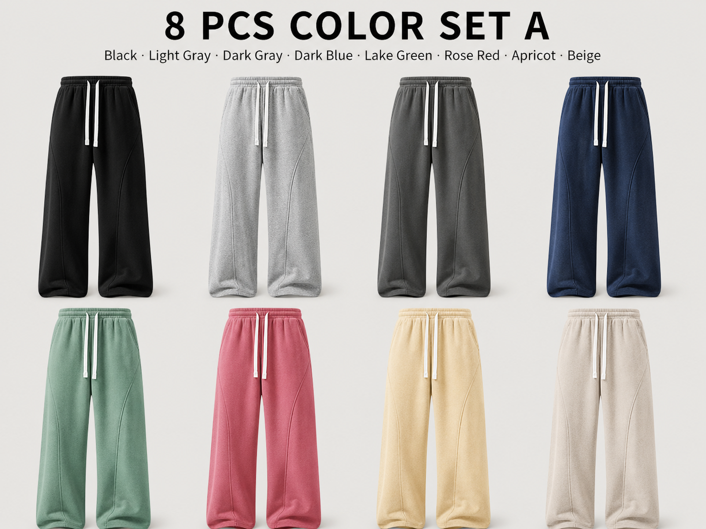 Men's Fleece-Lined Wide-Leg Sweatpants Bundle