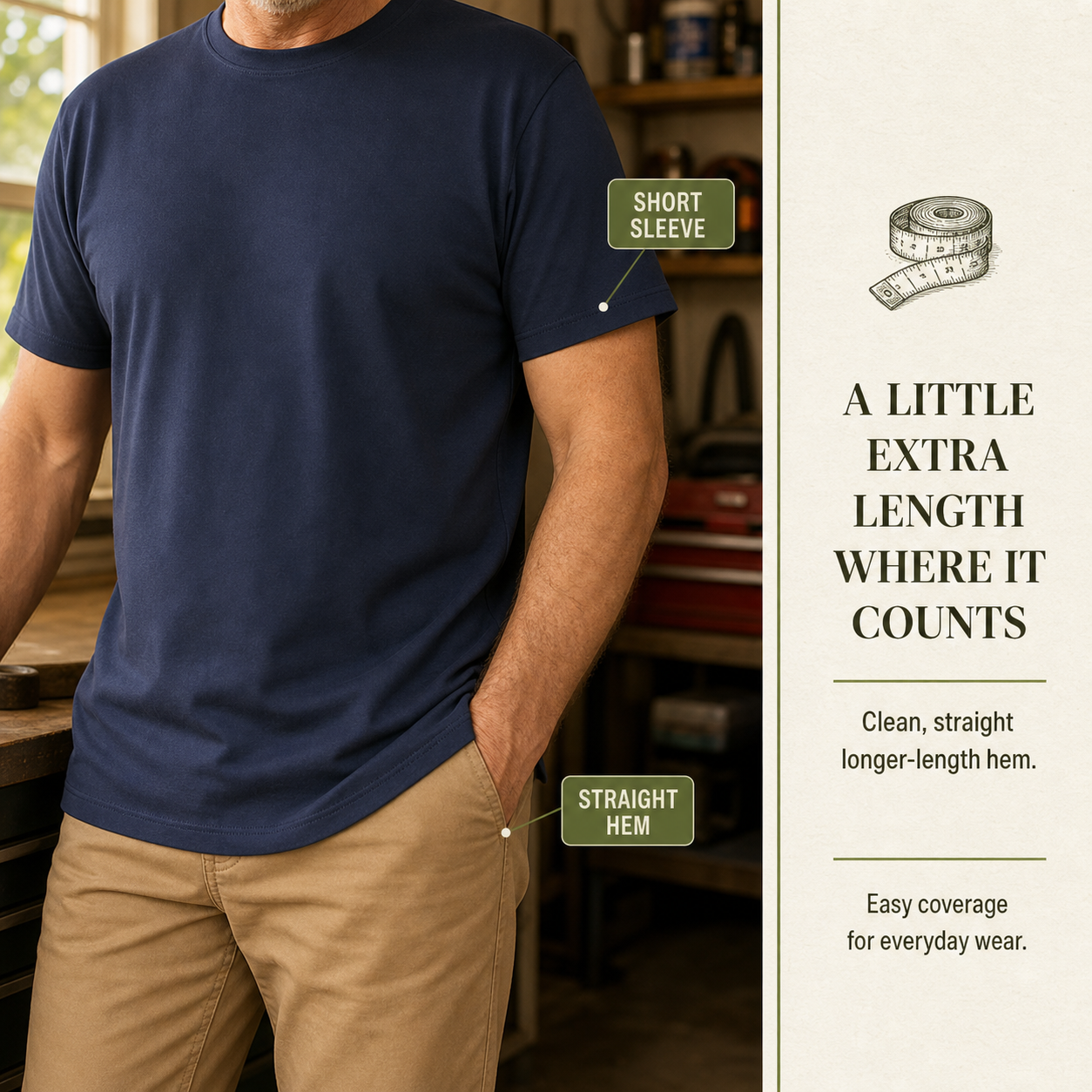 Straight hem construction