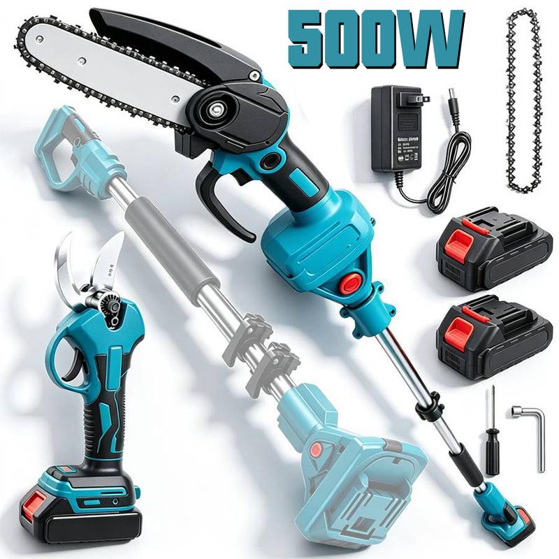 Cordless Pole Saw & Mini Chainsaw Garden Tool Set with Extension Pole for Tree Trimming