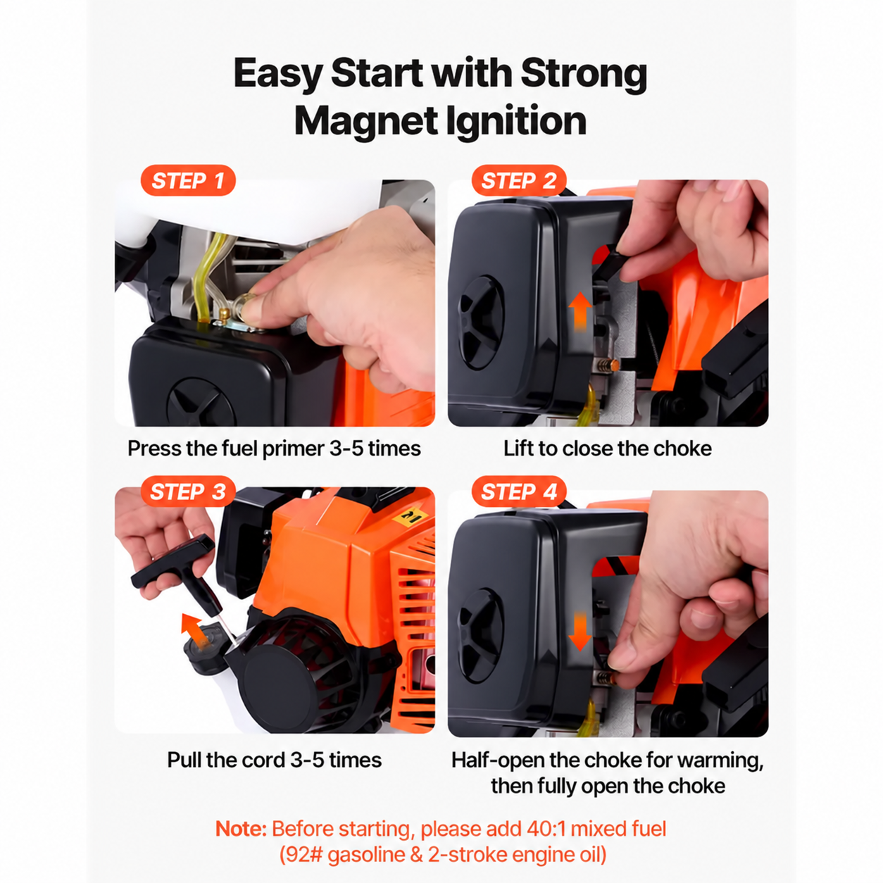 5-in-1 Gas Hedge Trimmer, Weed Eater, String Trimmer, Brush Cutter & Pole Saw