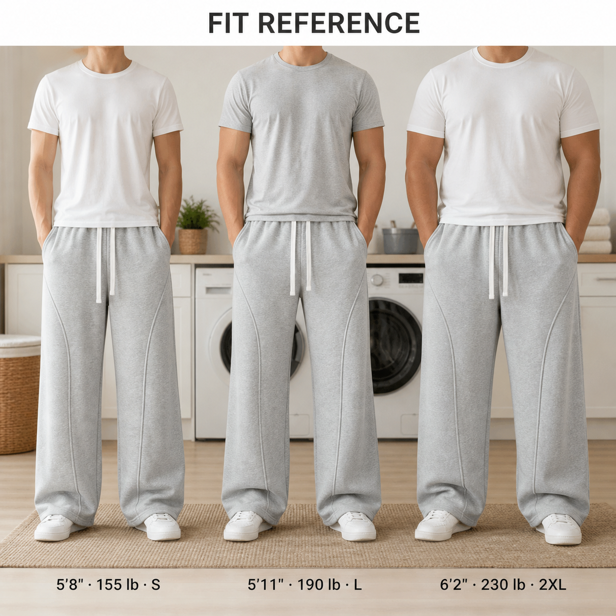 Men's Fleece-Lined Wide-Leg Sweatpants Bundle