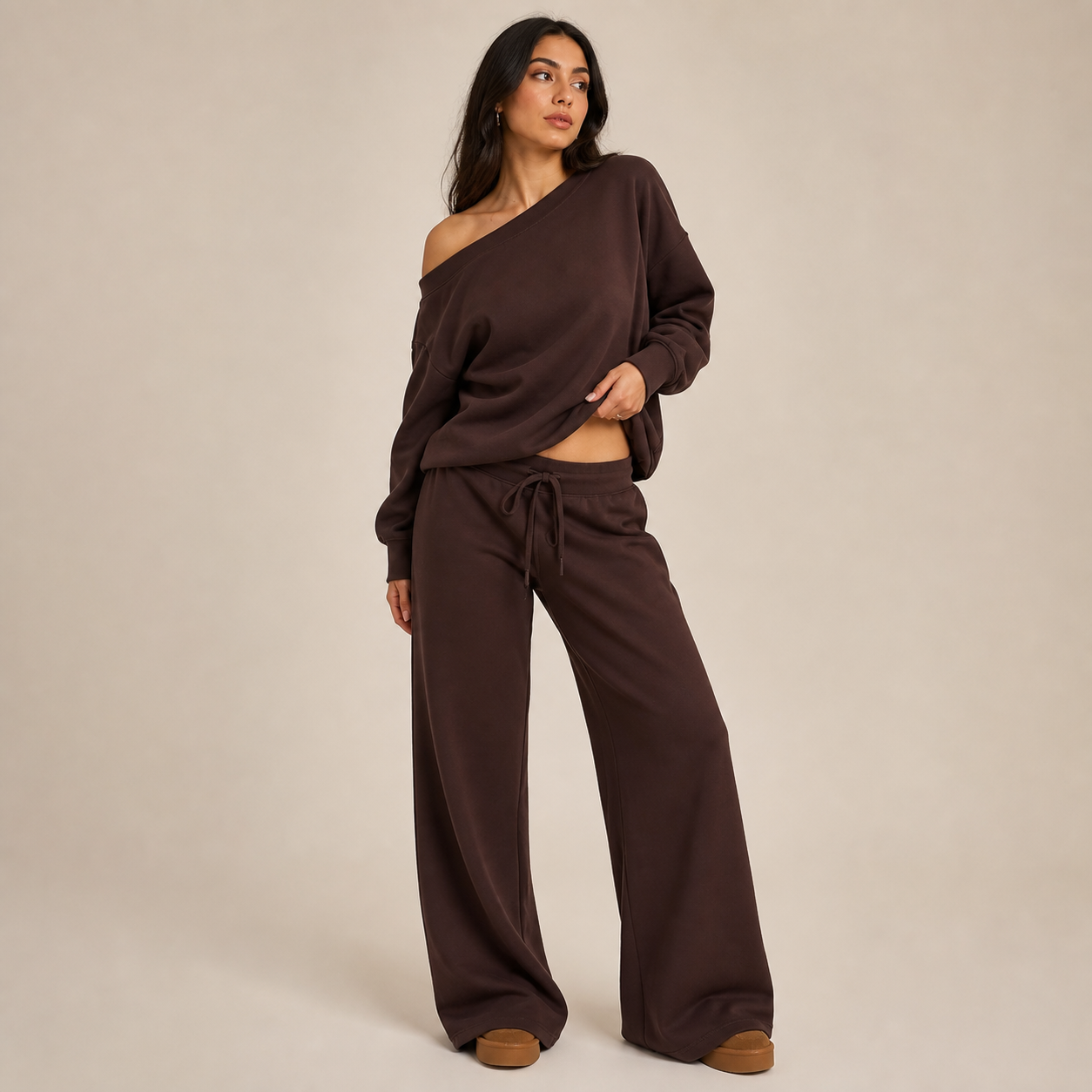 Women's Off-Shoulder Jumper & Pants Set