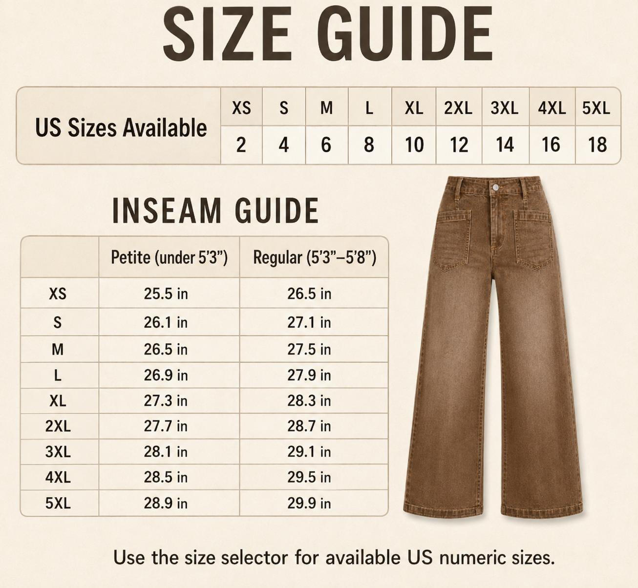 8 pieces--Short Women's High Waisted Wide Leg Patch Pocket Jeans
