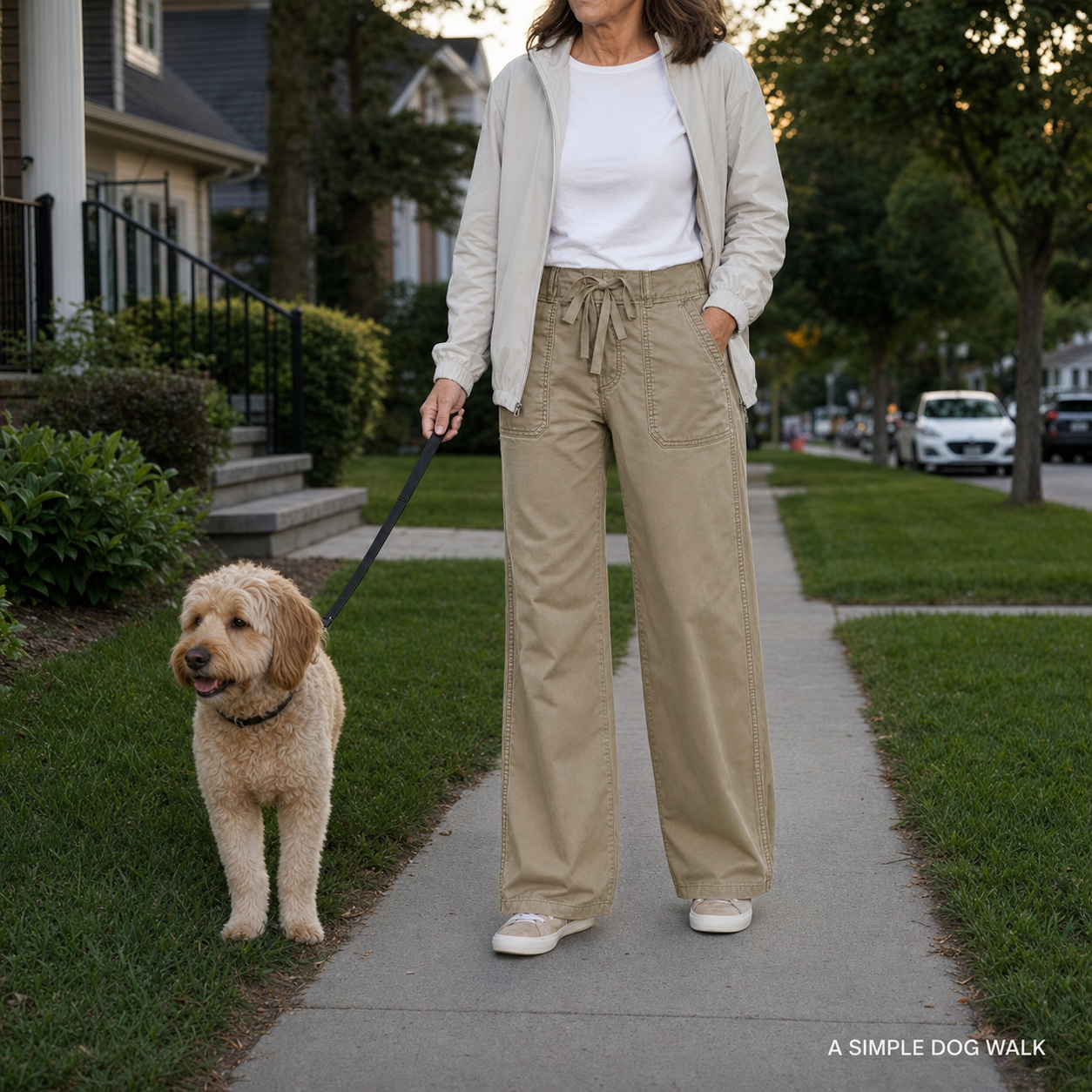 Women's 8 PCS Wide-Leg Utility Pants, Drawstring Waist, Front Patch Pockets
