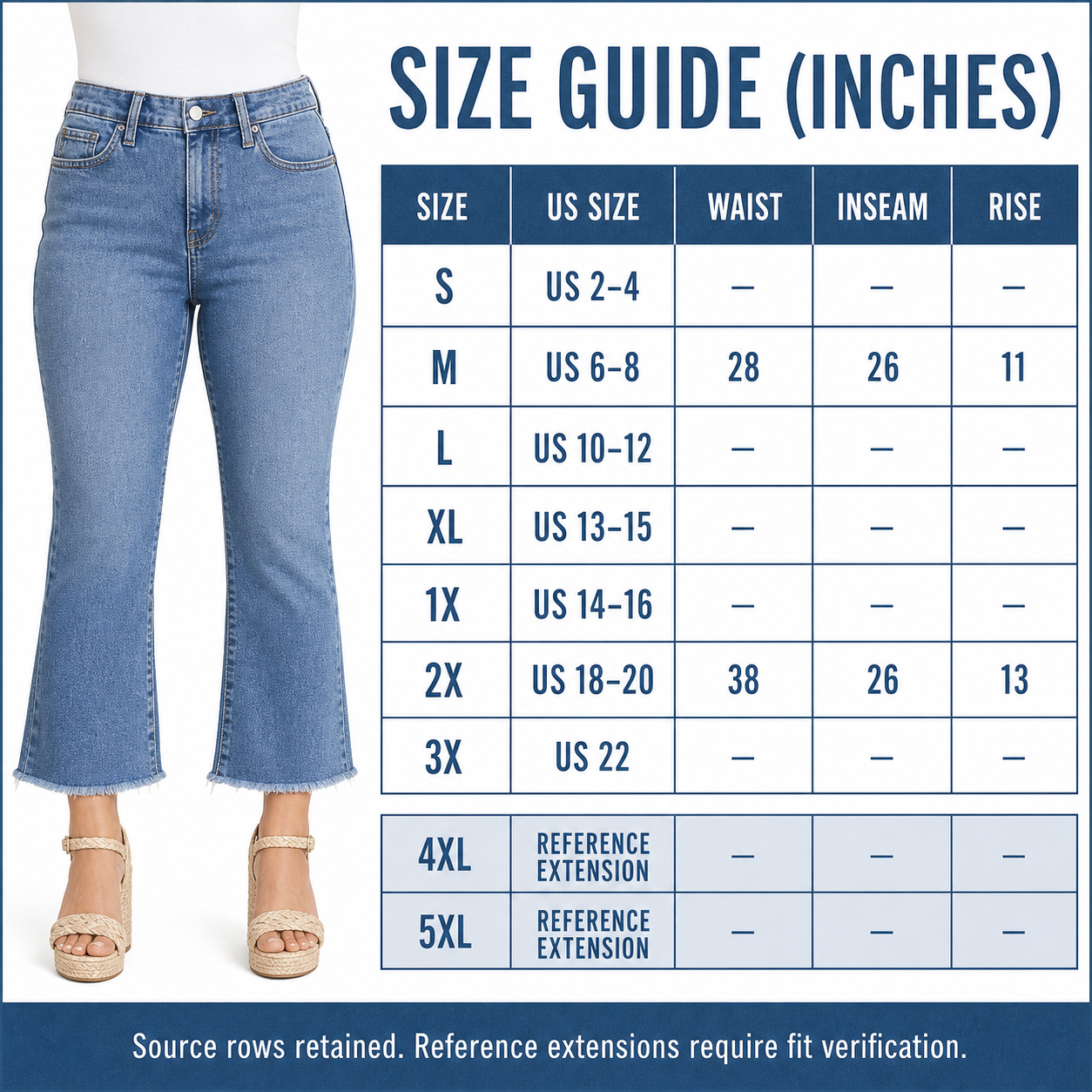 Women's High Rise Cropped Bootcut Jeans, Acid-Washed Raw Hem, 8/16 PCS Color Sets