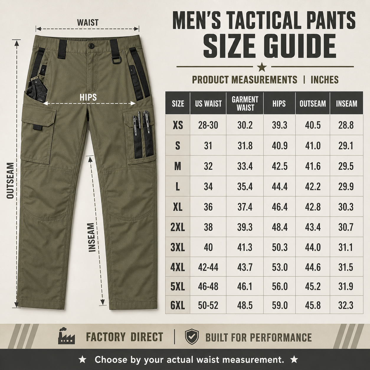 Men's Water-Resistant Multi-Pocket Tactical Cargo Pants